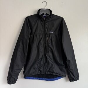 VTG Y2k Patagonia Mens Sz Small Zephur Full Zip Jacket Black Lined Wind Breaker